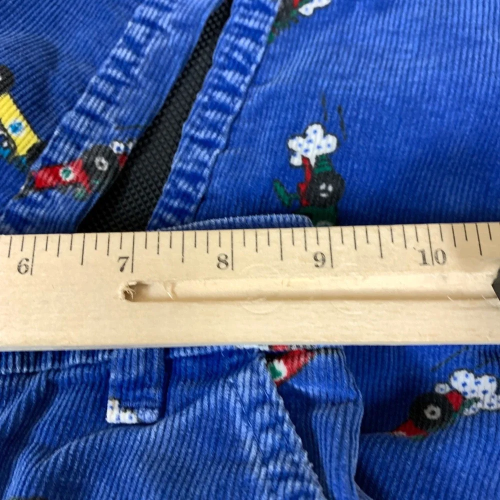 OshKosh B'Gosh‎ Pants Kids 3T Blue Corduroy Race Car Carpenter Vintage USA Made